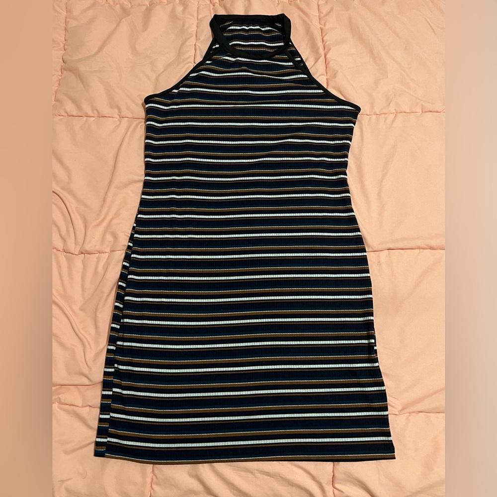 Striped Halter Neck Dress